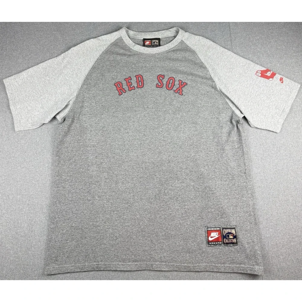 Vintage Nike Team Boston Red Sox Cooperstown Collection Shirt USA Mens L Gray